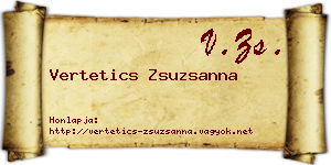 Vertetics Zsuzsanna névjegykártya