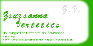 zsuzsanna vertetics business card